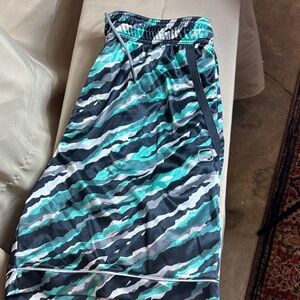 AND1 Teal and Black Patterned Shorts